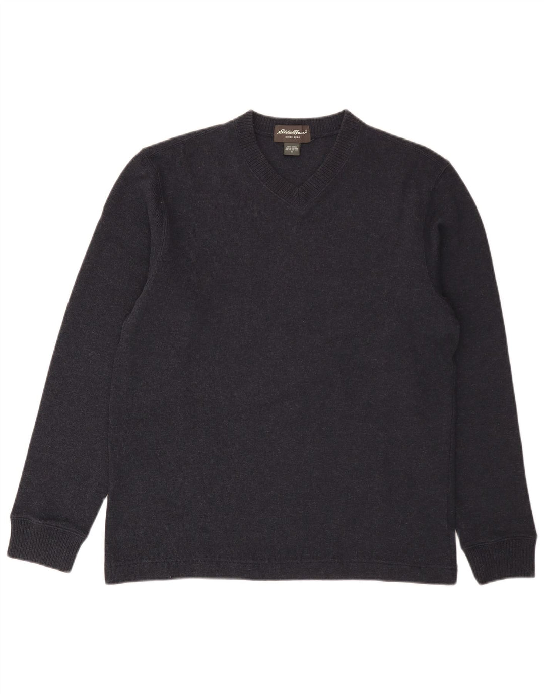 Maglione da uomo con scollo a V Eddie Bauer piccolo in cotone blu navy