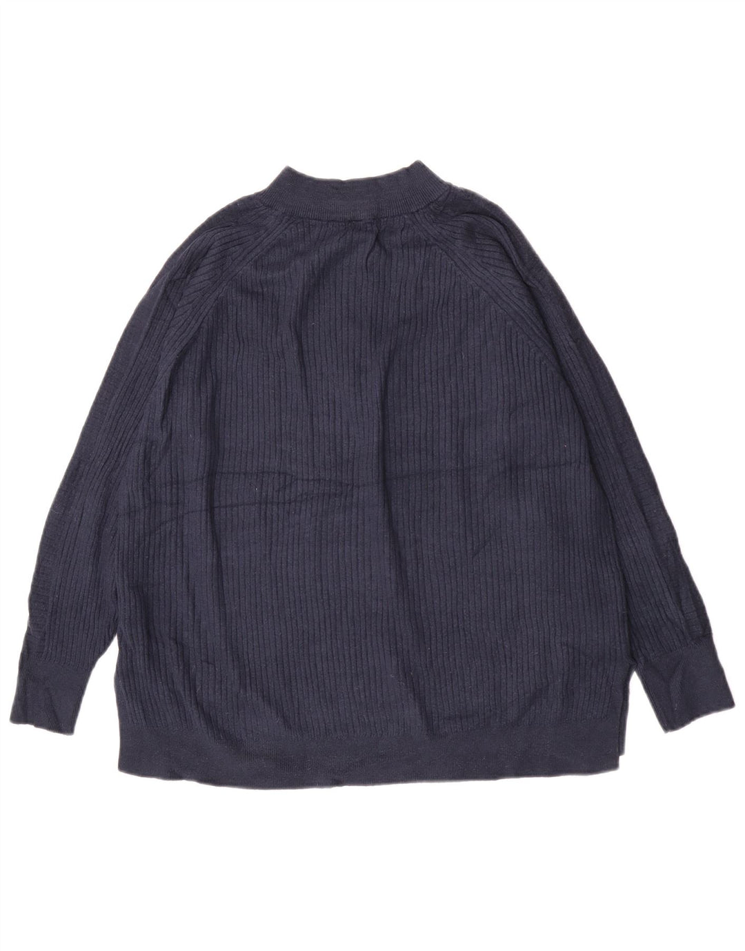 Maglione da donna Marks & Spencer con zip e collo UK 16 grande blu navy