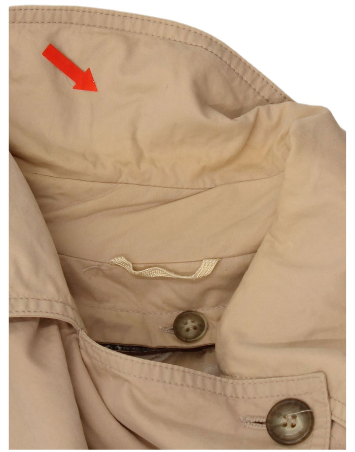 Trench oversize da fine settimana da donna vintage UK 8 piccolo in cotone beige
