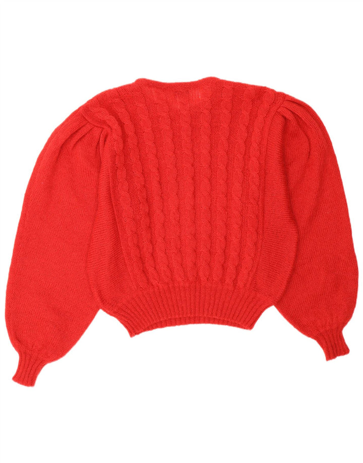 Maglione maglione girocollo da donna vintage IT 44 Mohair rosso medio