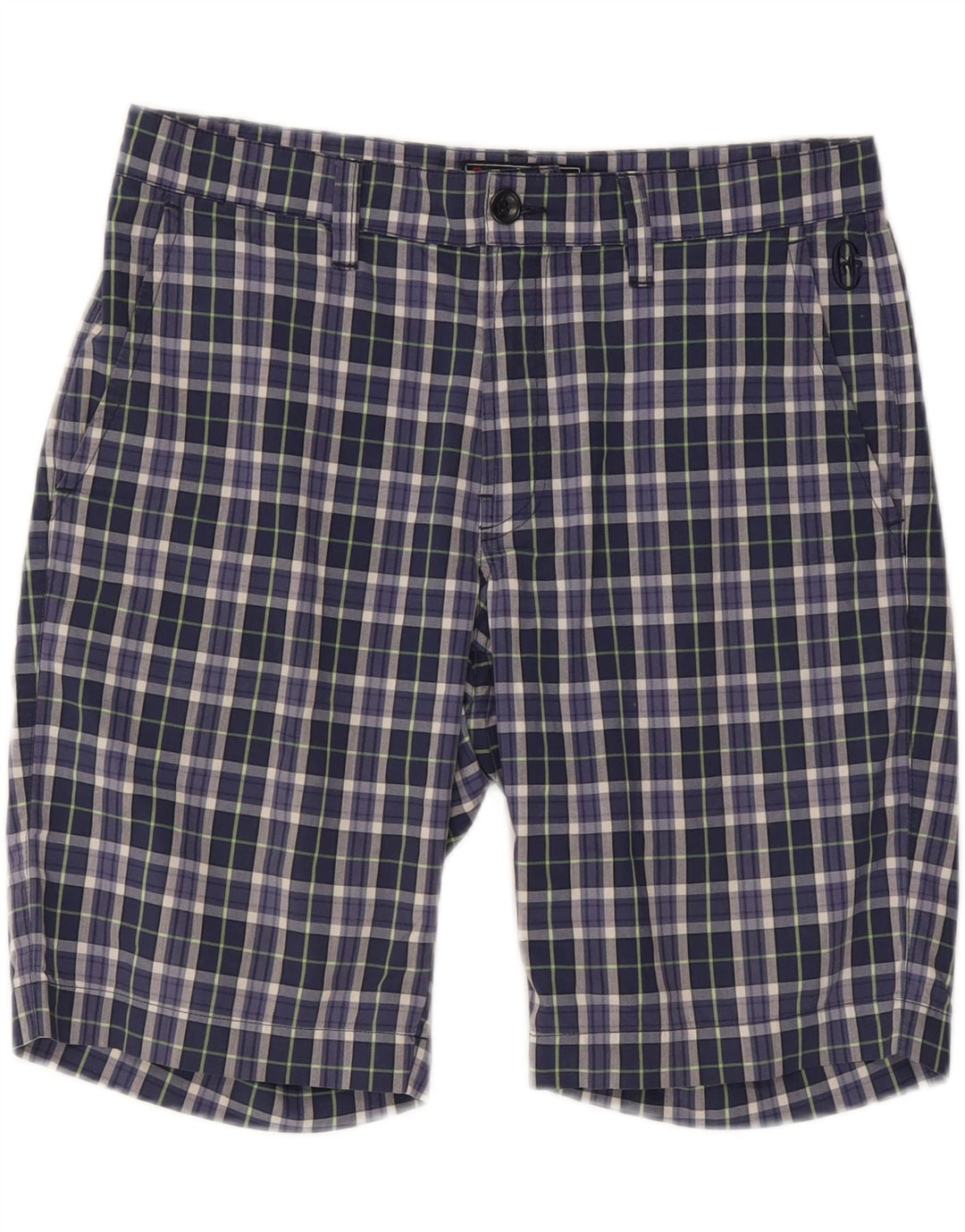Pantaloncini chino da uomo Conte of Florence IT 48 medi W32 blu navy a quadri