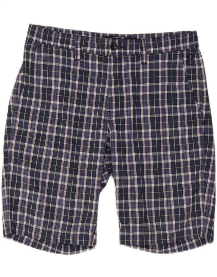 Pantaloncini chino da uomo Conte of Florence IT 48 medi W32 blu navy a quadri
