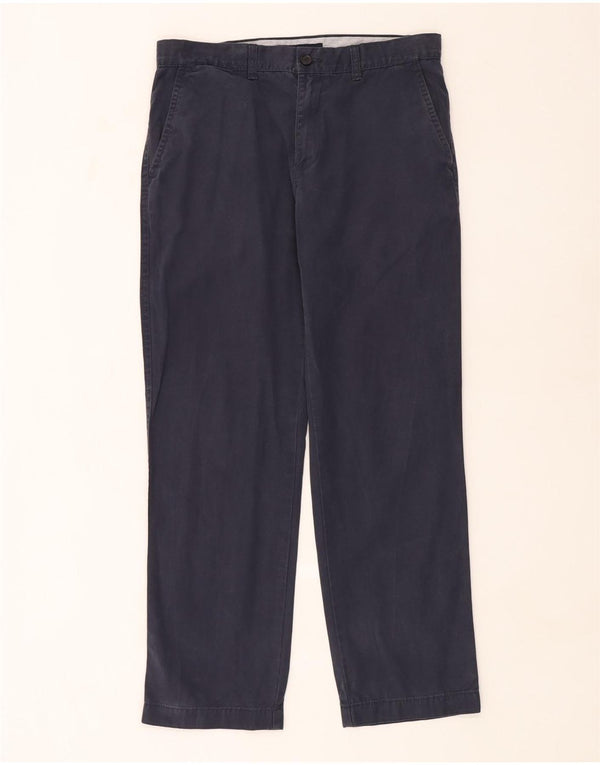 Pantaloni chino dritti da uomo Tommy Hilfiger W32 L30 cotone blu navy
