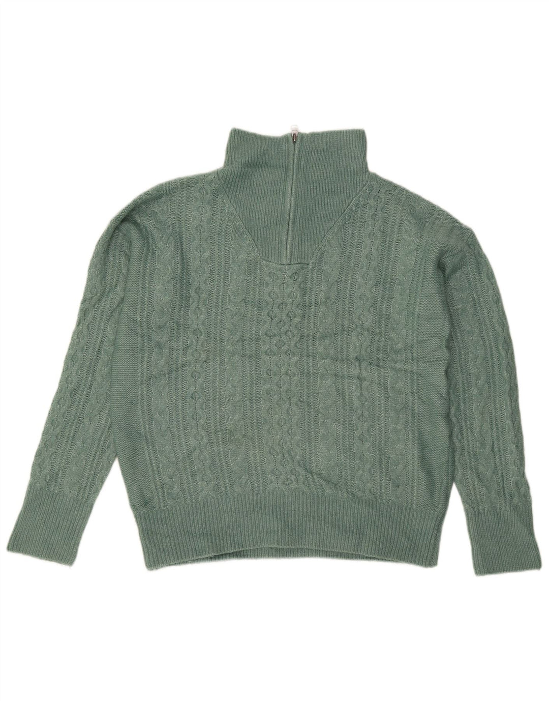 Maglione maglione oversize con zip e collo da donna Fat Face UK 12 Nylon verde medio