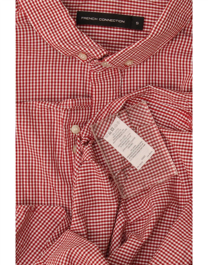 Camicia da uomo French Connection piccola in cotone a quadretti rossi