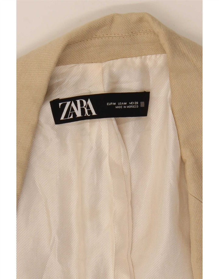Giacca blazer aperta da donna con maniche a 3/4 Zara UK 12 Beige medio