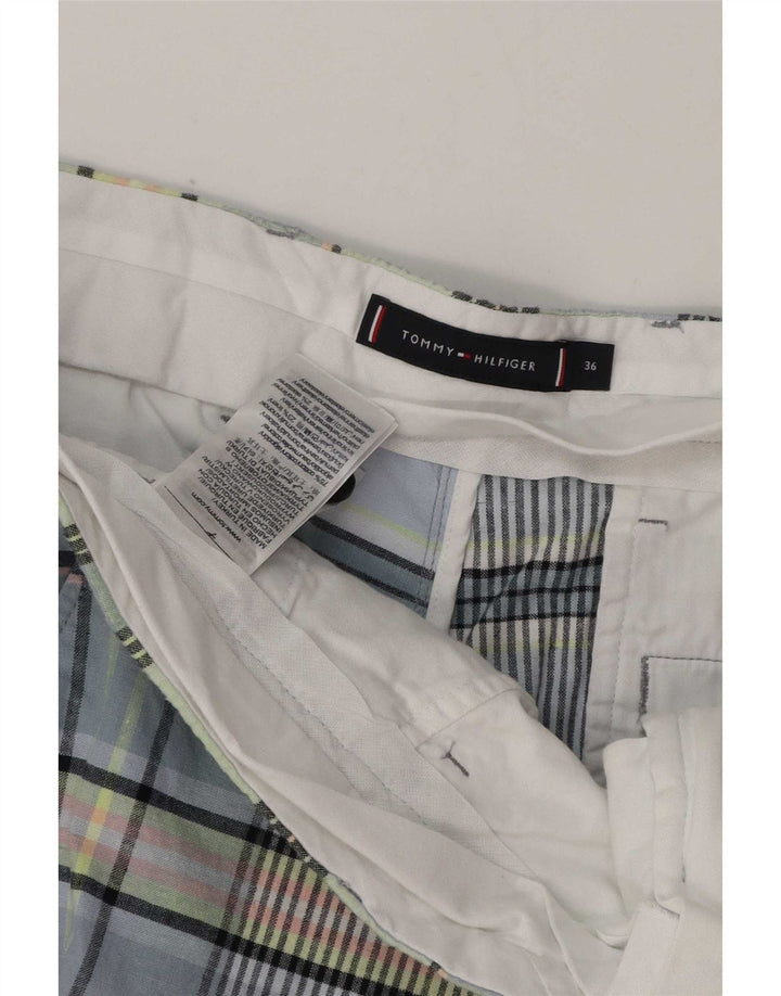 Pantaloncini chino Thavar da uomo Tommy Hilfiger W36 grande cotone a quadri blu