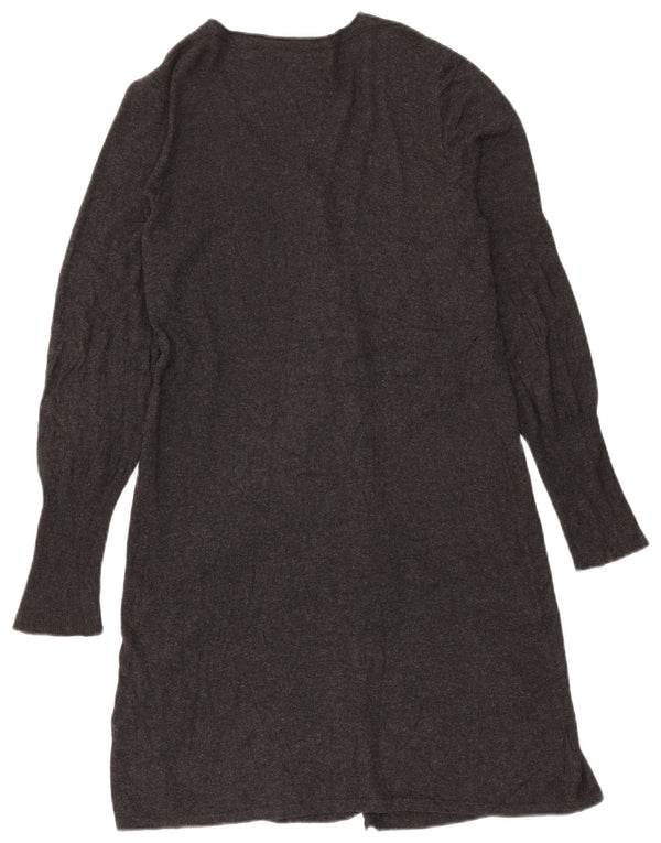 Maglione cardigan lungo da donna Marks & Spencer UK 14 grande viscosa grigia