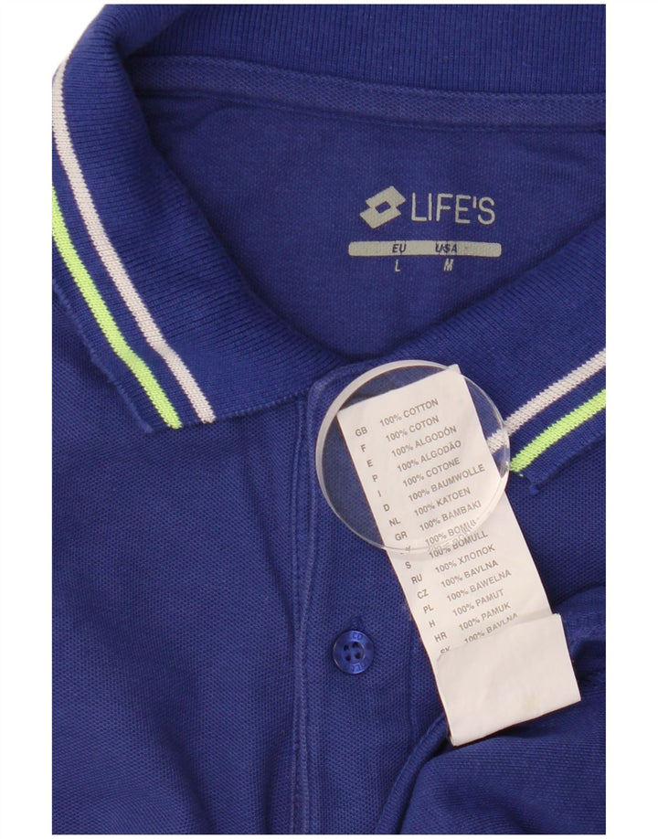 Polo da uomo Lotto in cotone medio blu navy