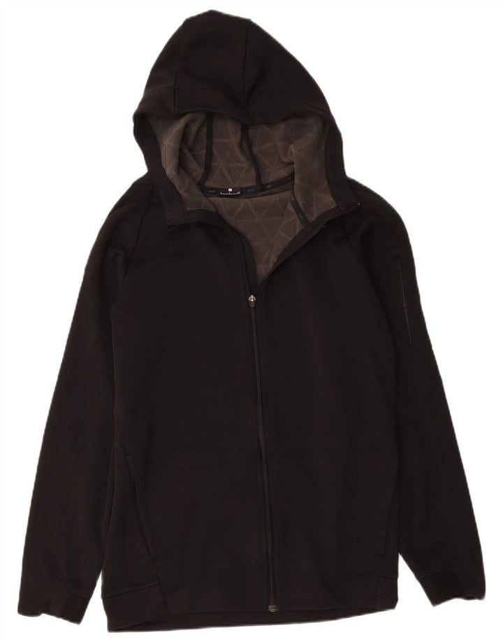 Felpa con cappuccio e zip Nike da uomo piccola in poliestere nero