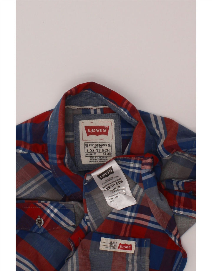 Camicia Levi's per ragazzi 3-4 anni XS in cotone a quadri multicolore