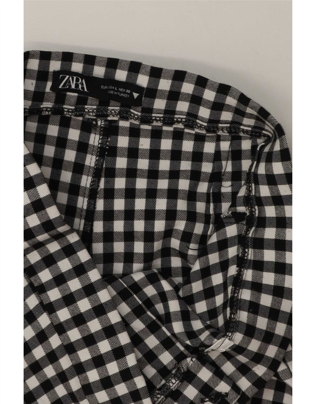 Pantaloni casual Bootcut da donna Zara grandi W30 L27 a quadretti neri