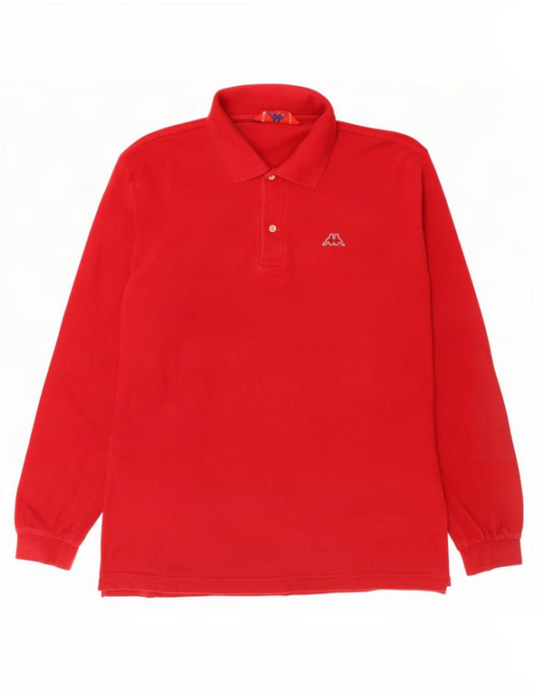 Polo Kappa Uomo Manica Lunga Large Rossa in Cotone