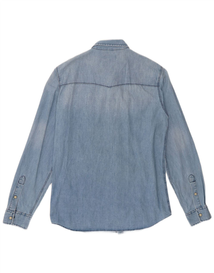 Camicia di jeans da uomo Jack & Jones in cotone blu medio