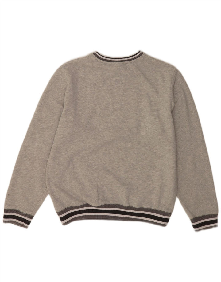 Felpa grafica da uomo New Era Raiders, in cotone a righe grigio medio