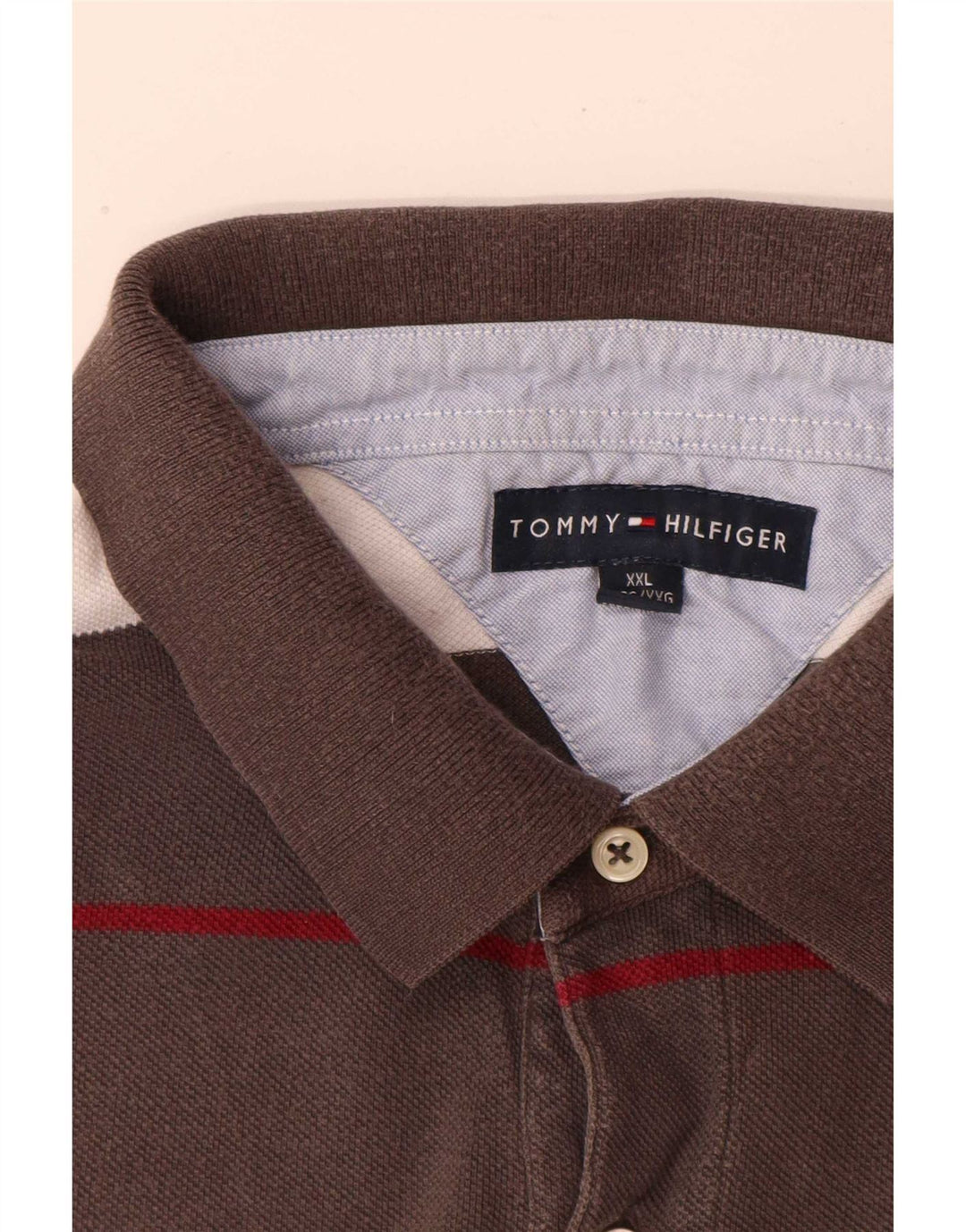 Polo da uomo Tommy Hilfiger 2XL a righe grigie