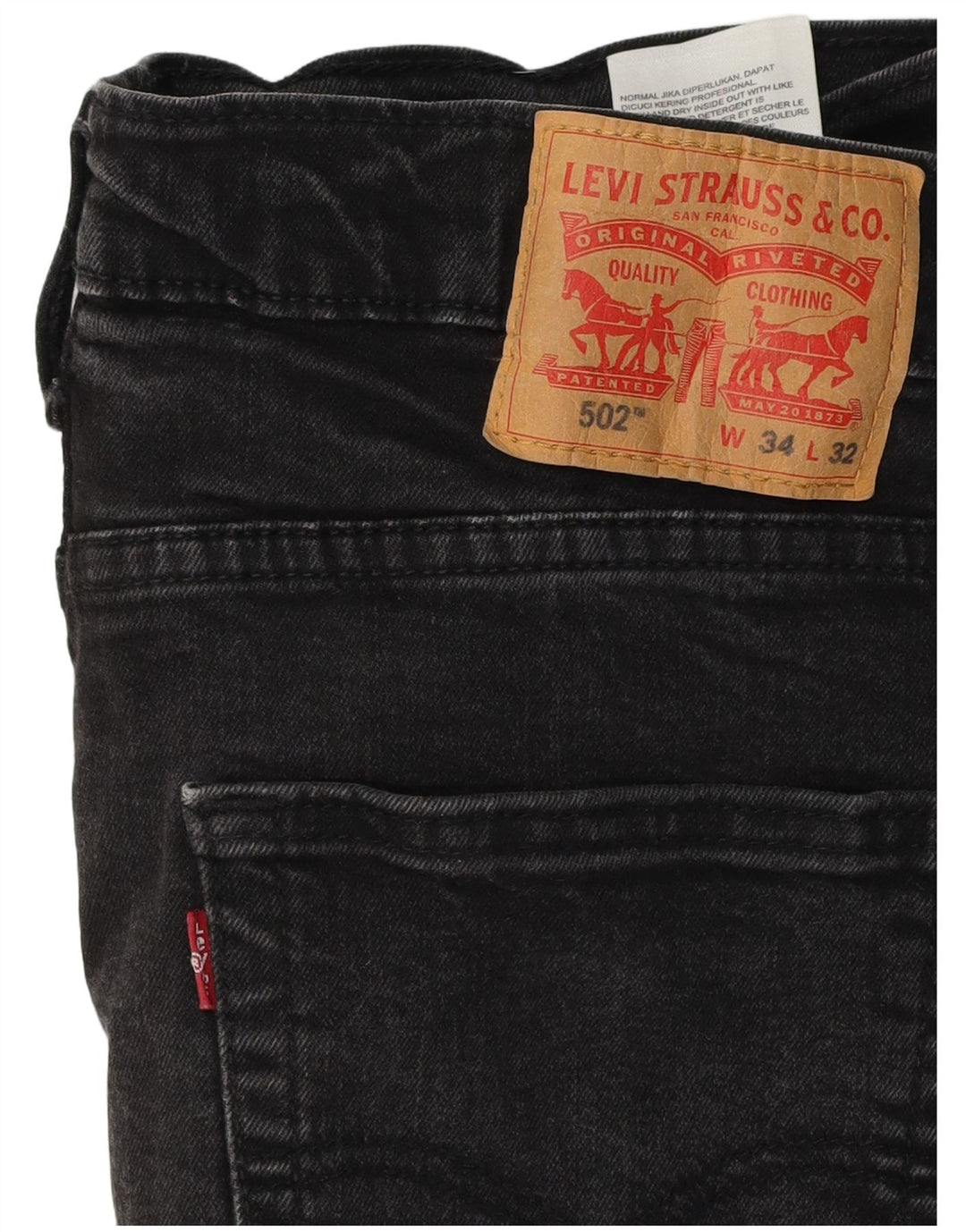 Jeans Levi's Uomo 502 affusolati W34 L29 Cotone Nero