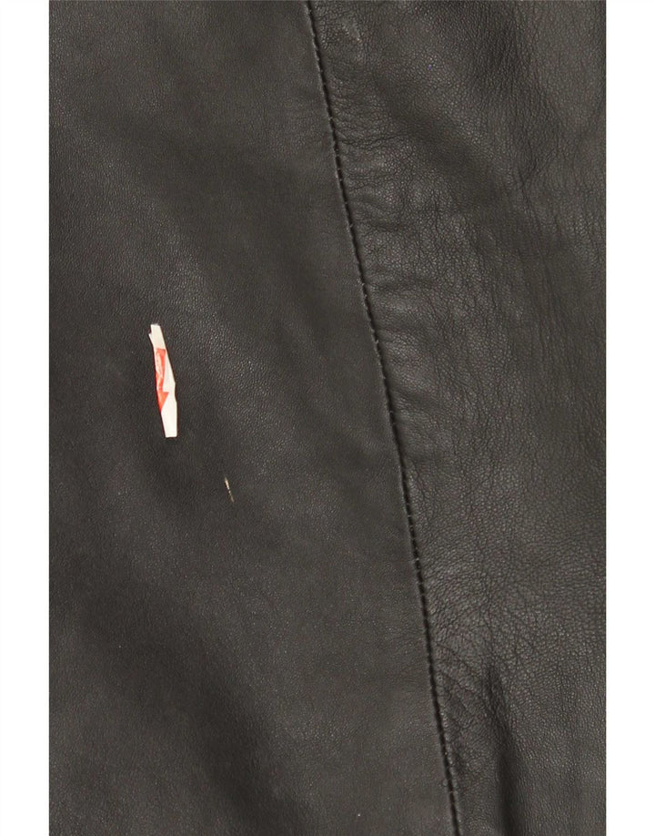 Giacca blazer in pelle da uomo vintage UK 42 XL nera