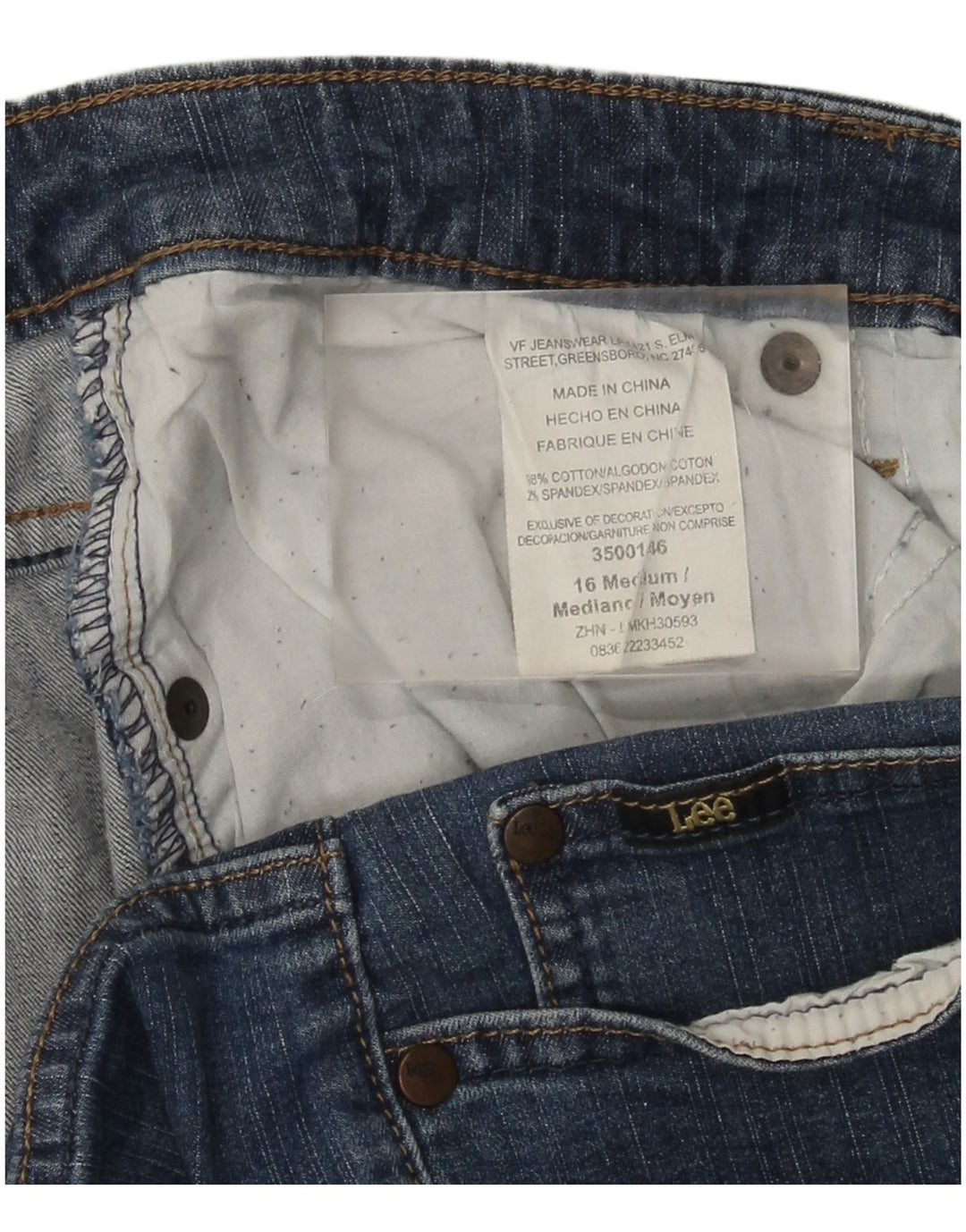 Jeans Capri da donna Lee US 16 2XL W34 L21 Cotone blu