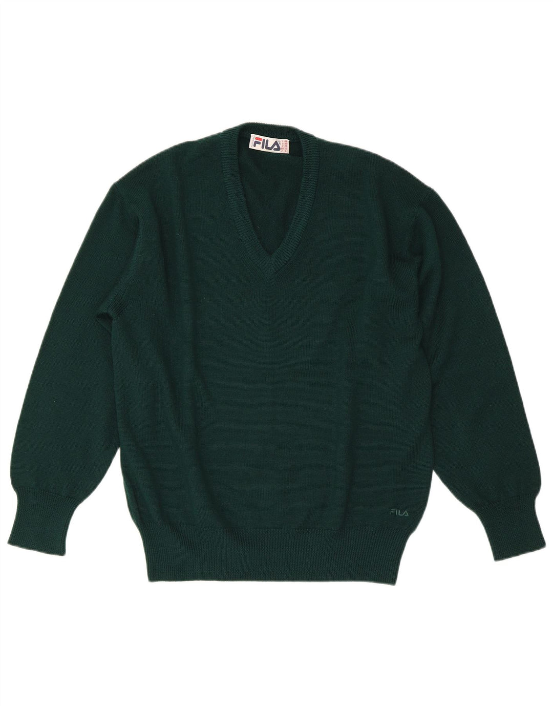 Maglione Fila Uomo Regular Fit con scollo a V IT 48 Verde medio