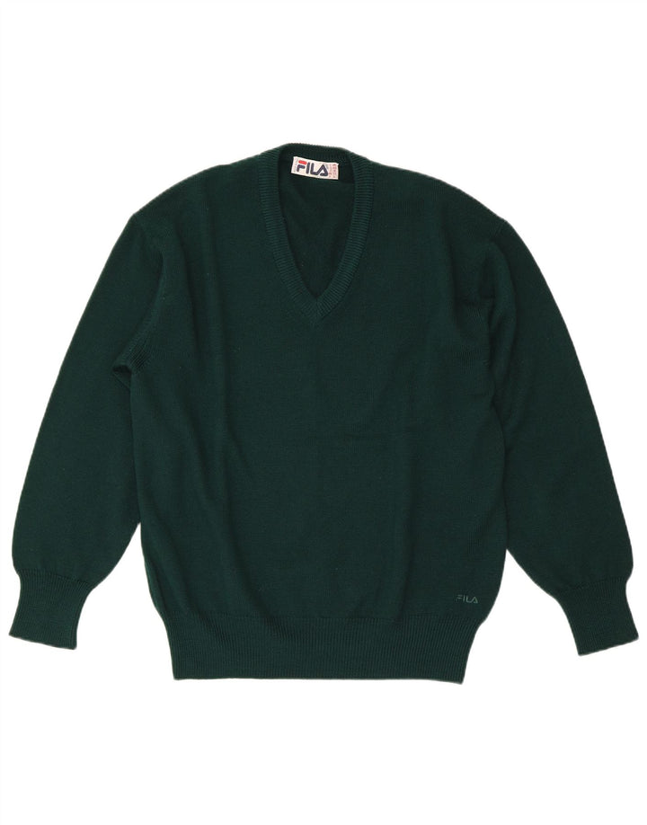 Maglione Fila Uomo Regular Fit con scollo a V IT 48 Verde medio