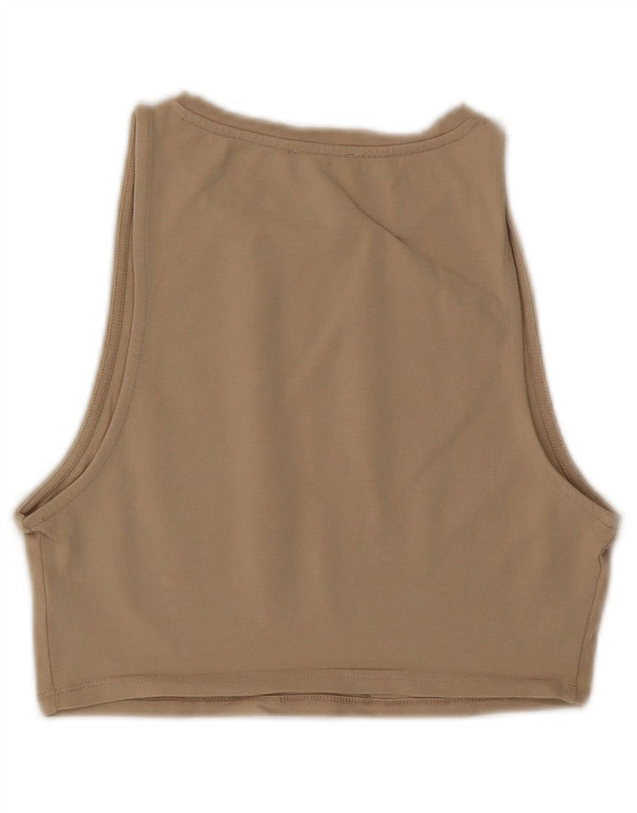 Top corto da donna ZARA UK 12 cotone beige medio