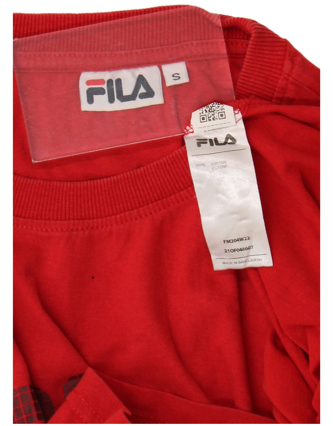 T-shirt grafica da uomo Fila Top Small in cotone rosso