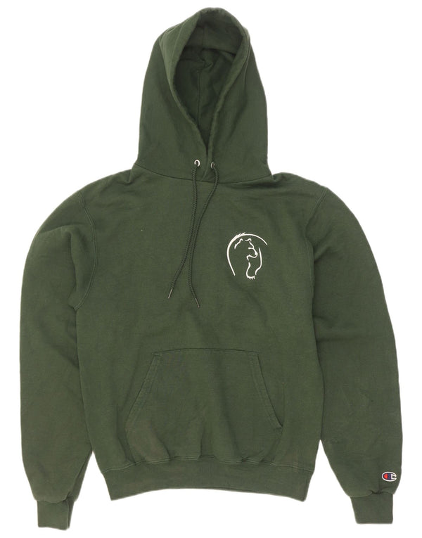 Maglione con cappuccio grafico da uomo Champion piccolo in cotone verde