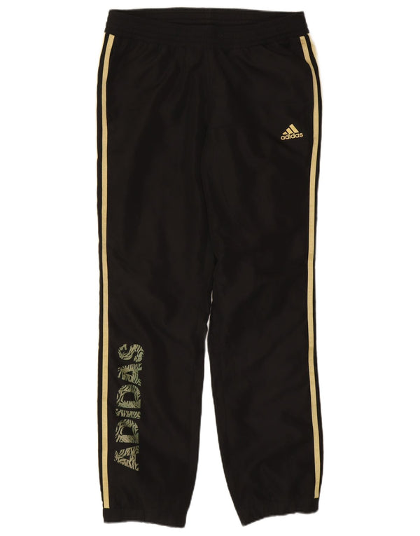 Pantaloni da tuta con grafica Adidas da donna Joggers UK 8/10 Small Nero