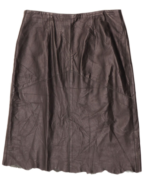 Gonna in pelle vintage da donna IT 48 XL W32 Pelle nera