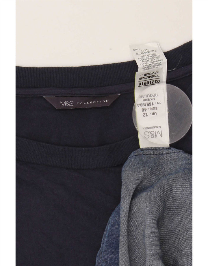 Abito basic da donna Marks & Spencer UK 12 Lyocell medio blu navy