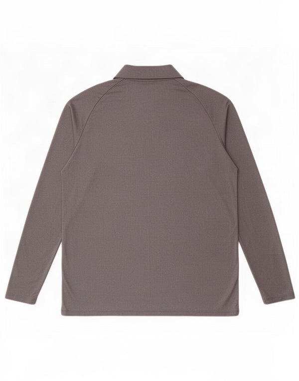 Canterbury - Top da tuta pullover con zip e collo da uomo, grande, in poliestere grigio