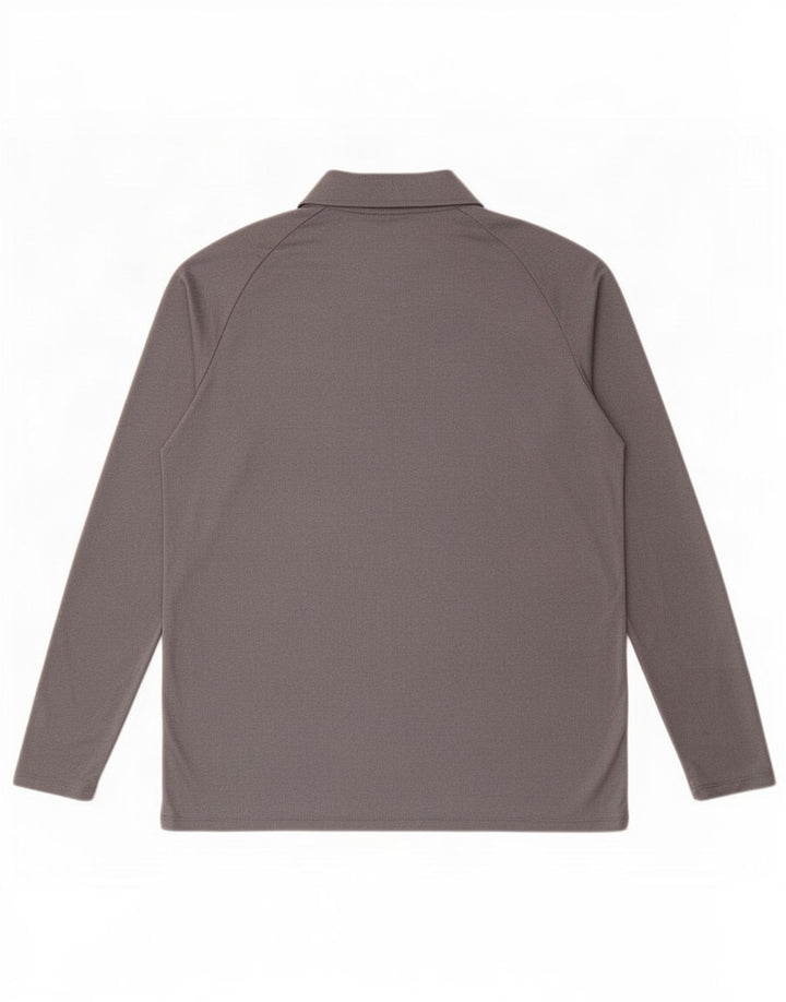 Canterbury - Top da tuta pullover con zip e collo da uomo, grande, in poliestere grigio
