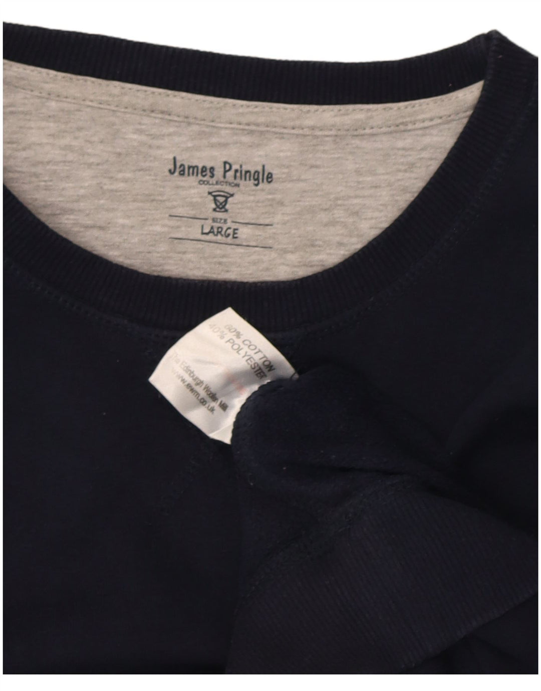 Felpa da uomo James Pringle Maglione grande in cotone blu navy
