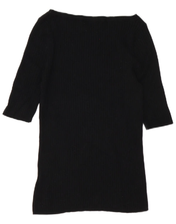 Maglione maglione con scollo a barca da donna Marks & Spencer UK 10 piccolo nero