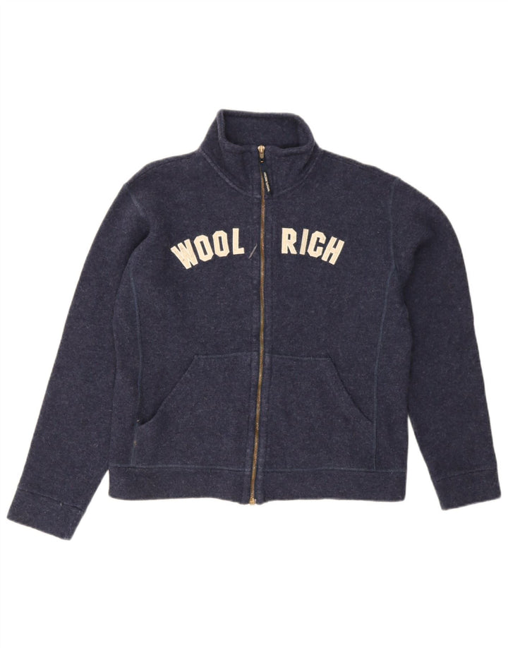 Giacca da ginnastica grafica per ragazzi Woolrich 11-12 anni in lana blu navy