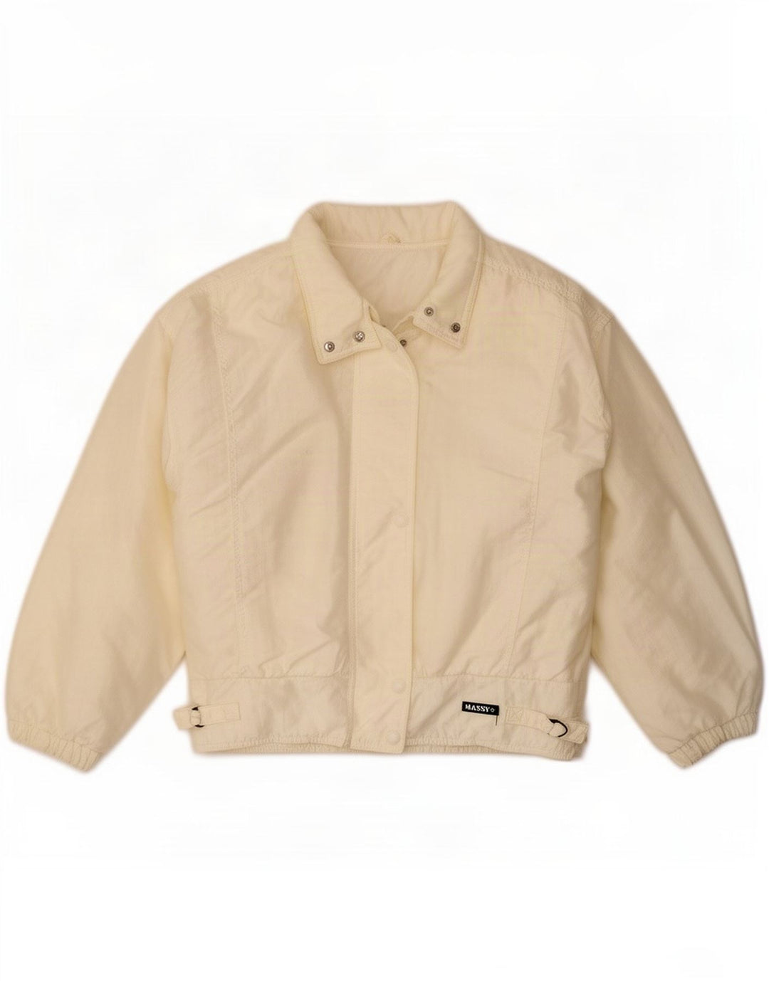 Giubbotto bomber vintage da donna UK 14 grande bianco
