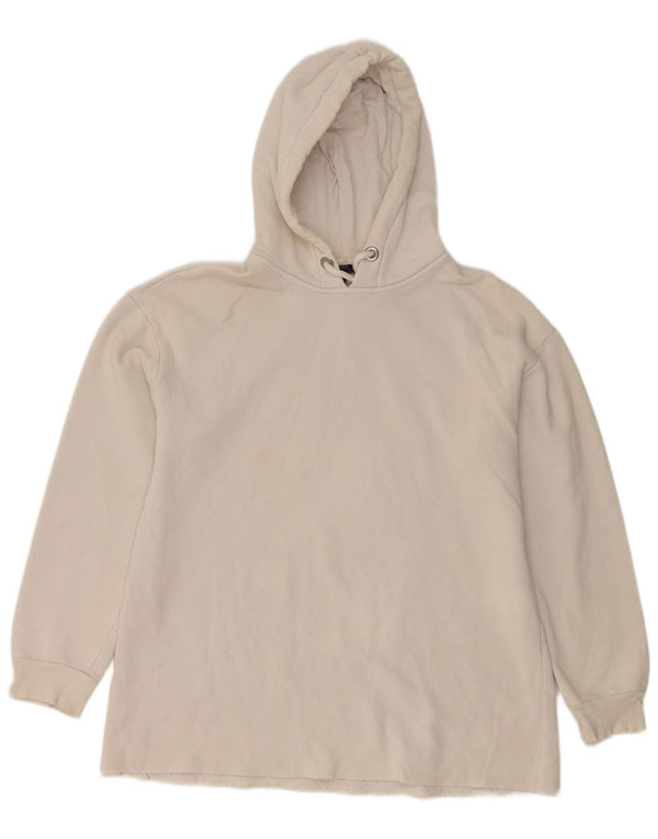 Maglione con cappuccio oversize da donna Topshop UK 10 piccolo cotone bianco