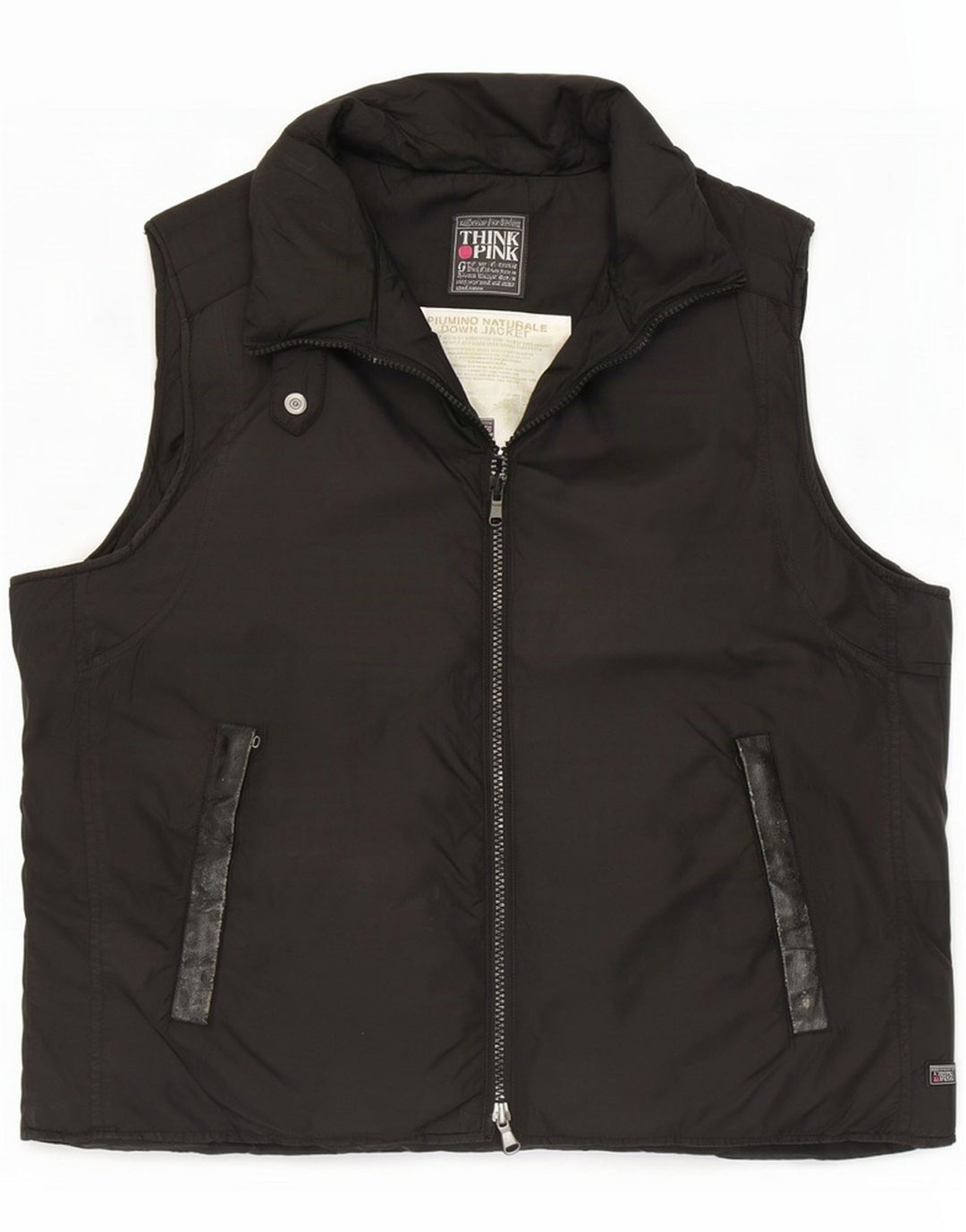 Gilet imbottito da donna Think Pink IT 48 XL Nero Poliammide