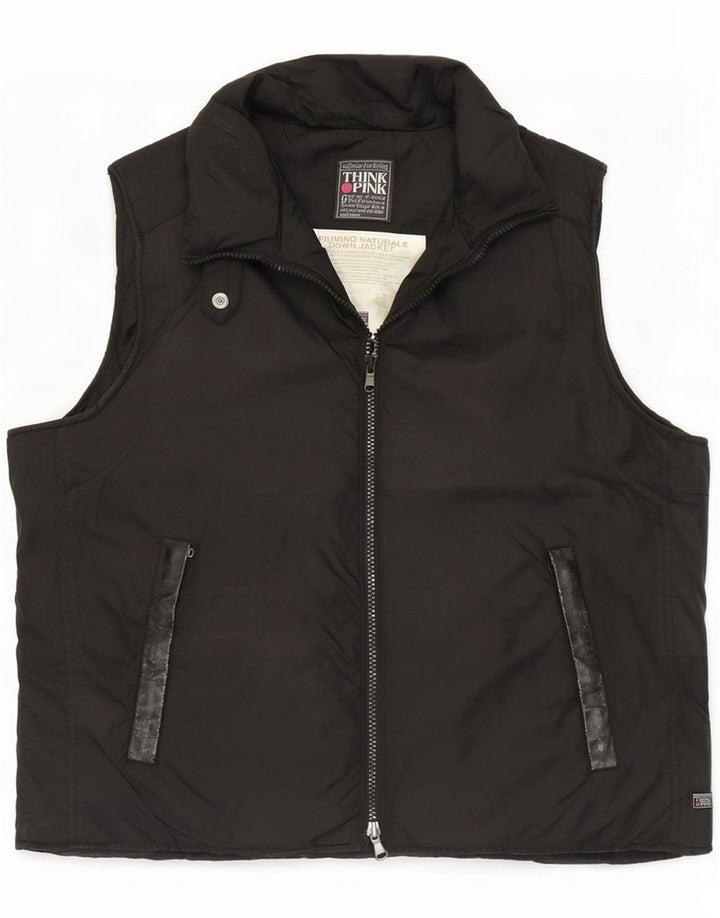 Gilet imbottito da donna Think Pink IT 48 XL Nero Poliammide
