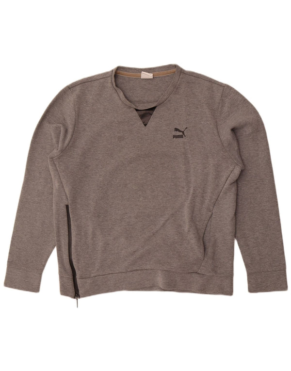 Felpa grafica da uomo Puma Jumper XL in cotone grigio