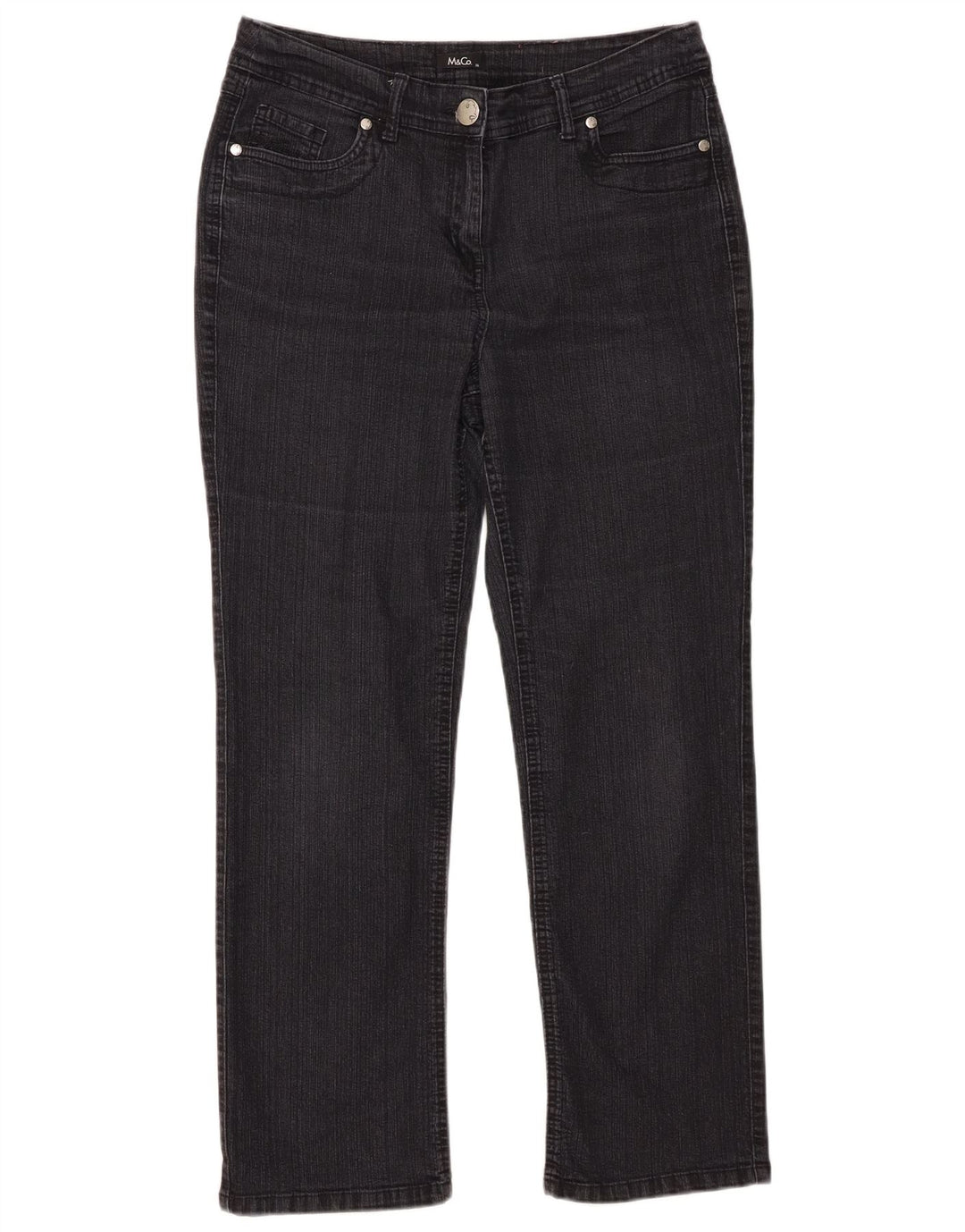 Jeans dritti da donna M&Co UK 14 Large W34 L27 Nero