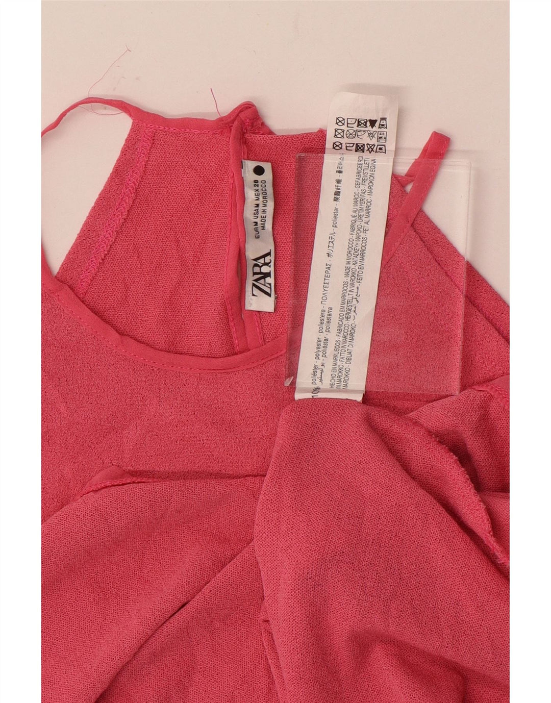 Top corto da donna Zara UK 14 Poliestere rosa medio