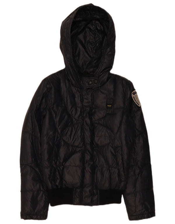 Giacca imbottita con cappuccio da donna Blauer UK 14 media blu navy in poliammide