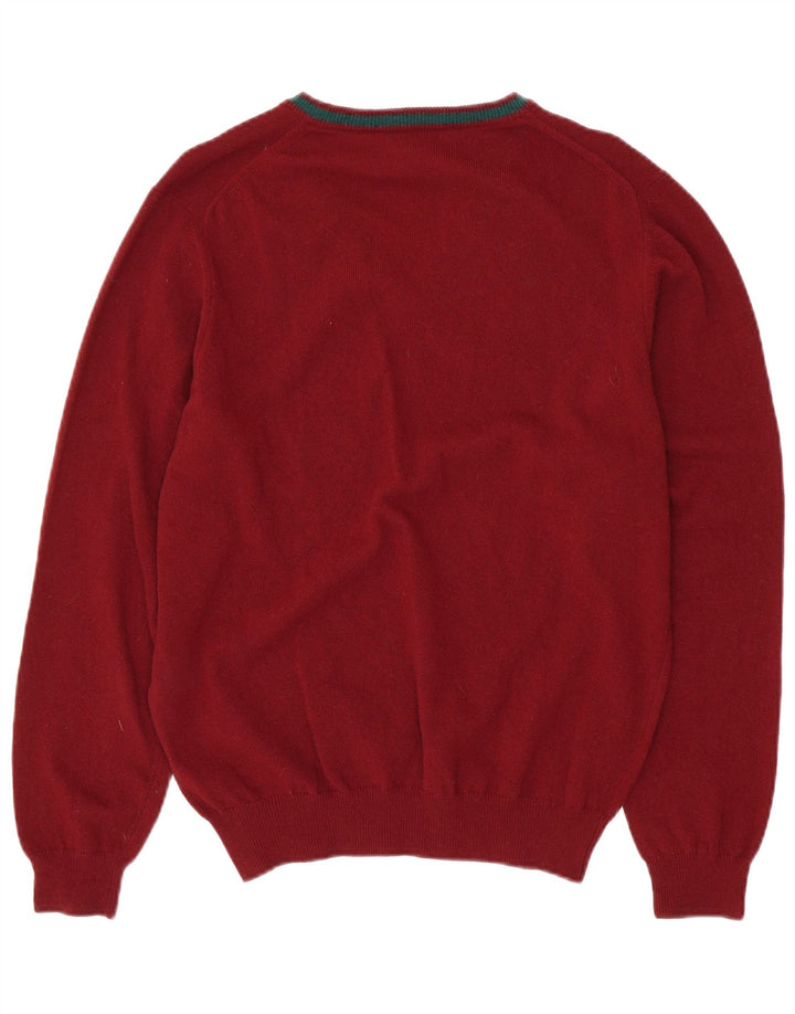 JECKERSON Maglione da uomo con scollo a V XL in lana rossa