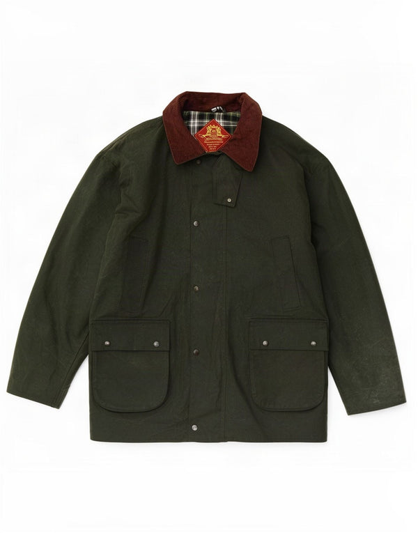 Giacca da uomo in cotone cerato Royal Spencer UK 46 3XL Colore verde