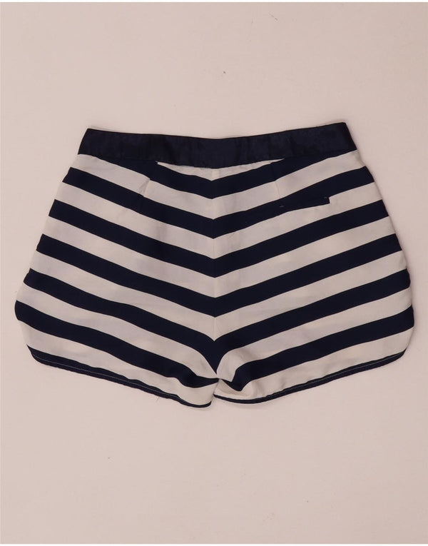 Pantaloncini chino da donna Zara piccoli W26 poliestere a righe blu navy