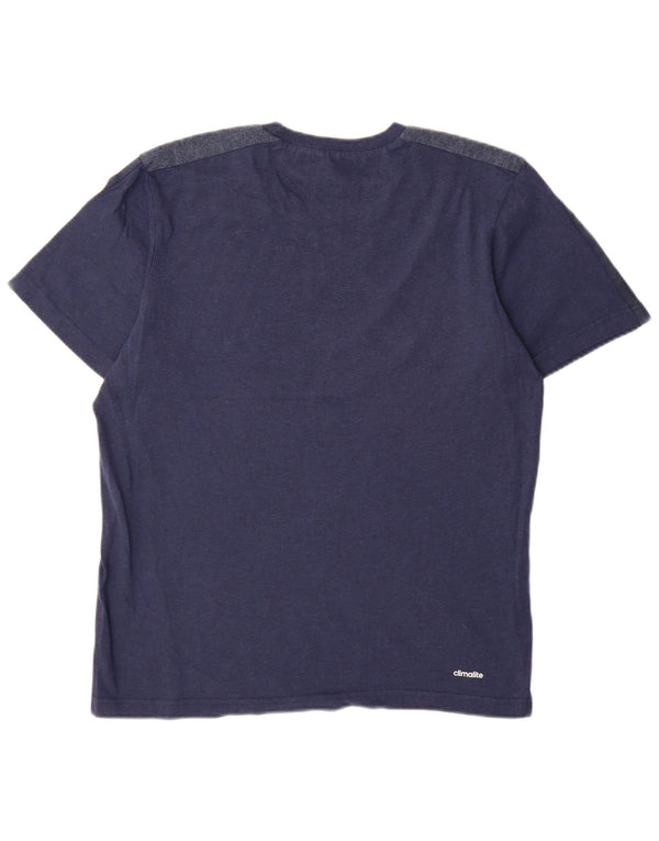 T-shirt Adidas Climalite da uomo Top in cotone blu navy medio