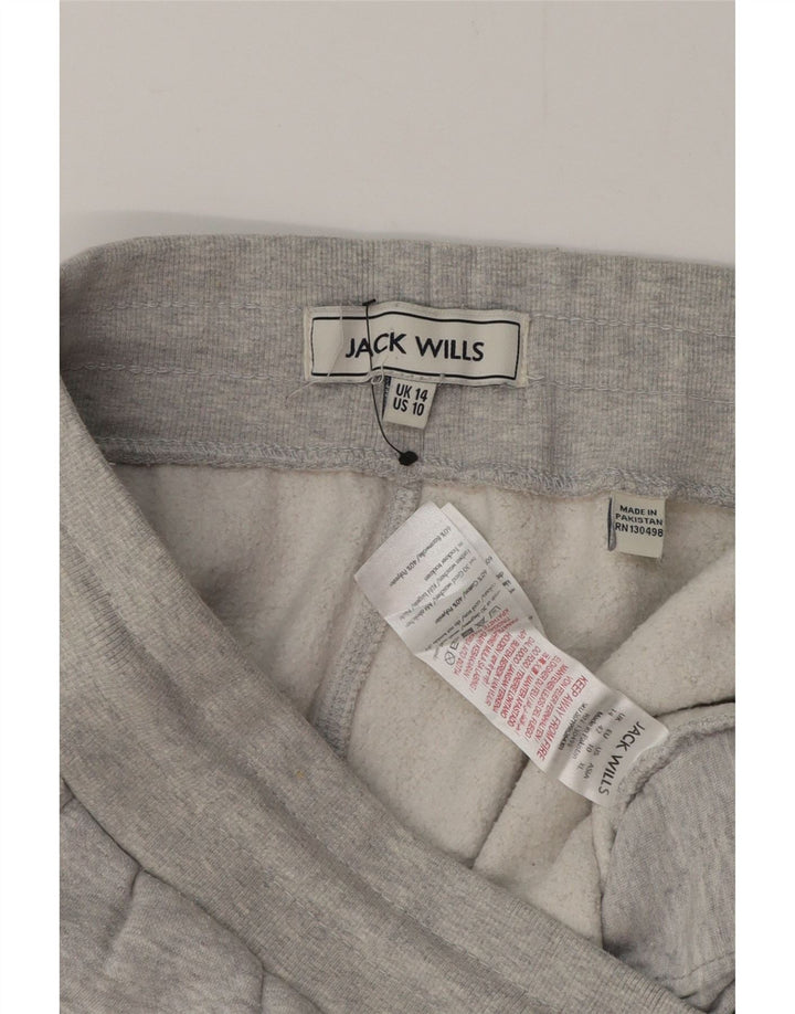 JACK WILLS Pantaloni da tuta da donna Joggers UK 14 Cotone grigio medio