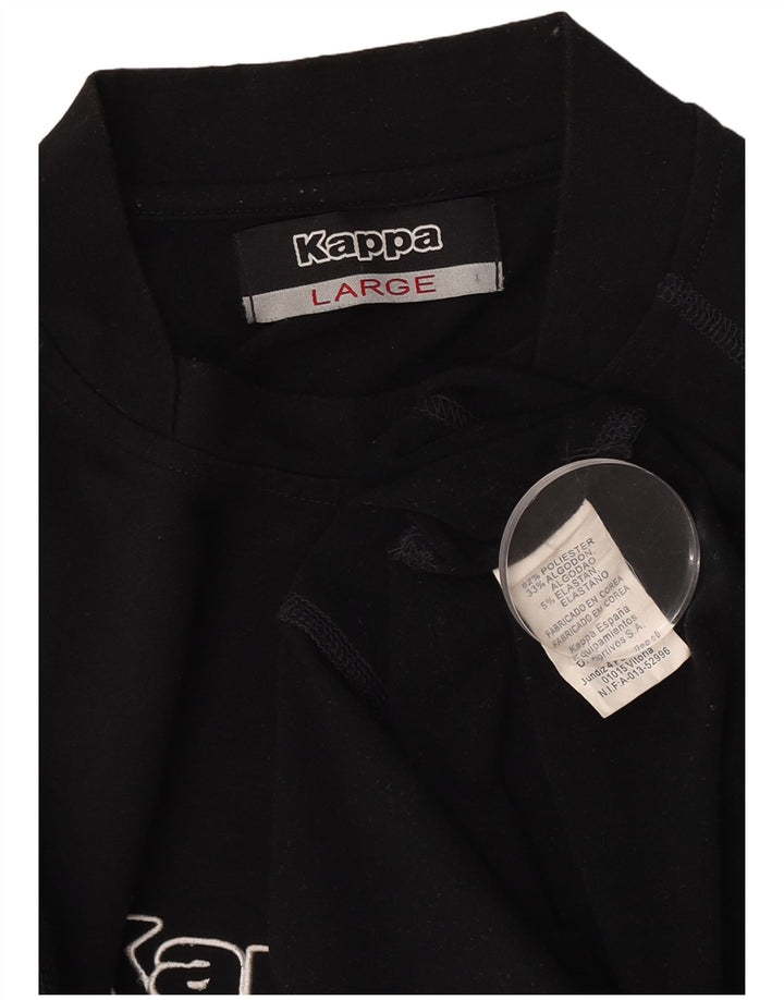 T-shirt grafica da uomo Kappa Top grande in poliestere nero